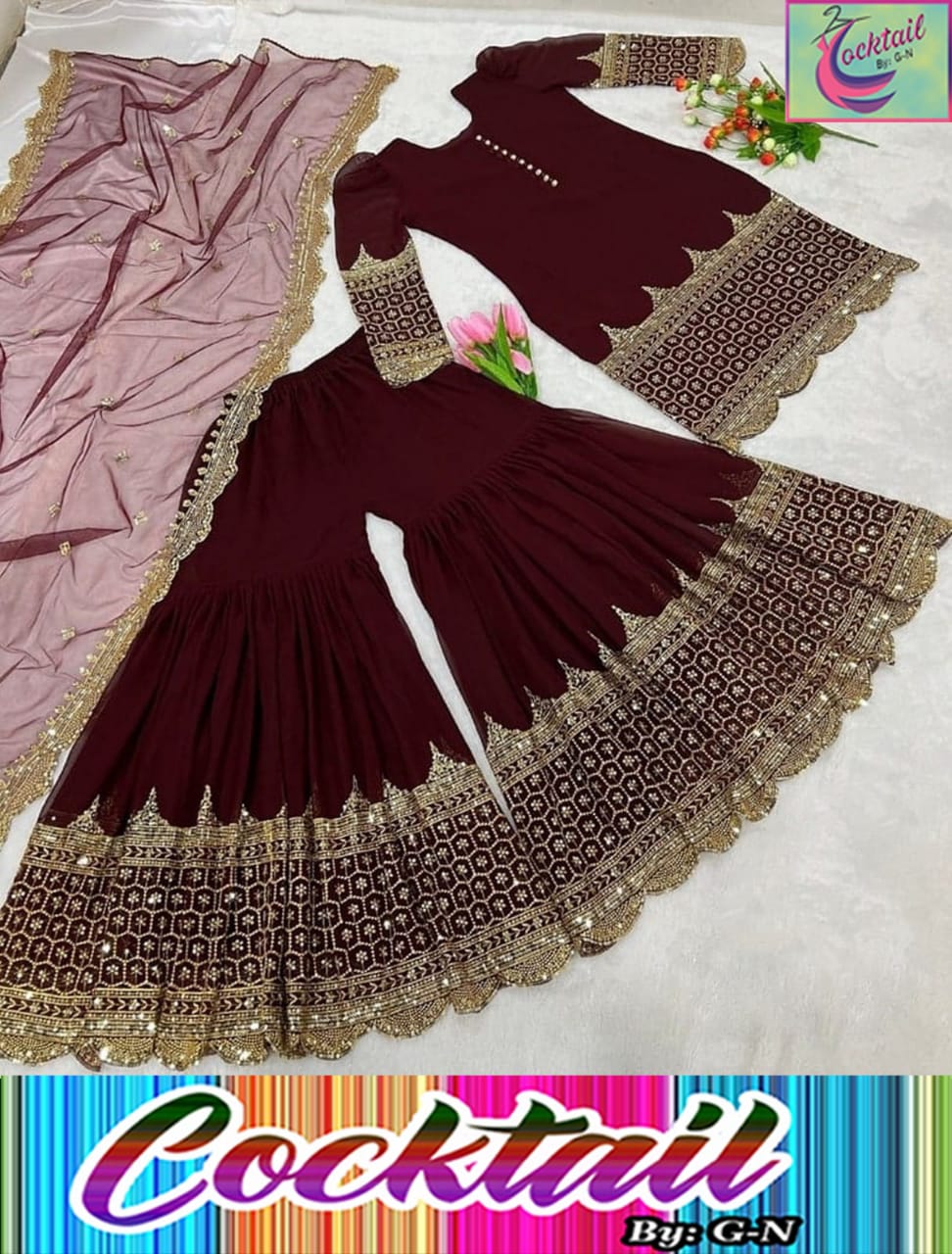 3pc embroidery Gharara