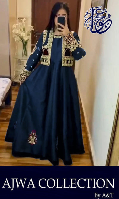 2pc embroidery coat with maxi